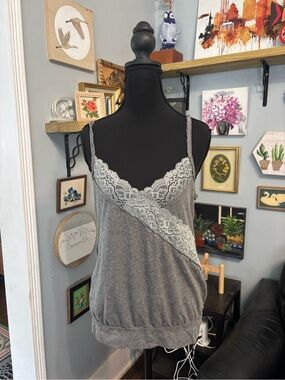 VTG Y2K Hollister lace cami tank top babydoll size L